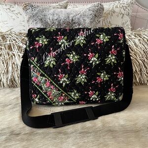 Vintage VERA BRADLEY New Hope 2004 Messenger Laptop MailBag Bag USA Tech Black